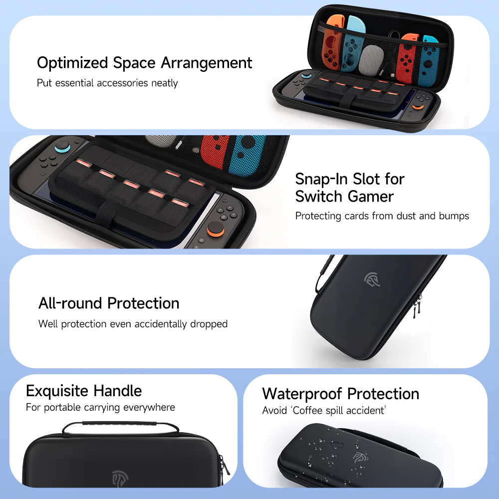 EasySMX® 4-in-1 Bundle: Carrying Bag, Screen Protector, Sticks Caps, Joy-Con Cover for Switch 2 - Image 7