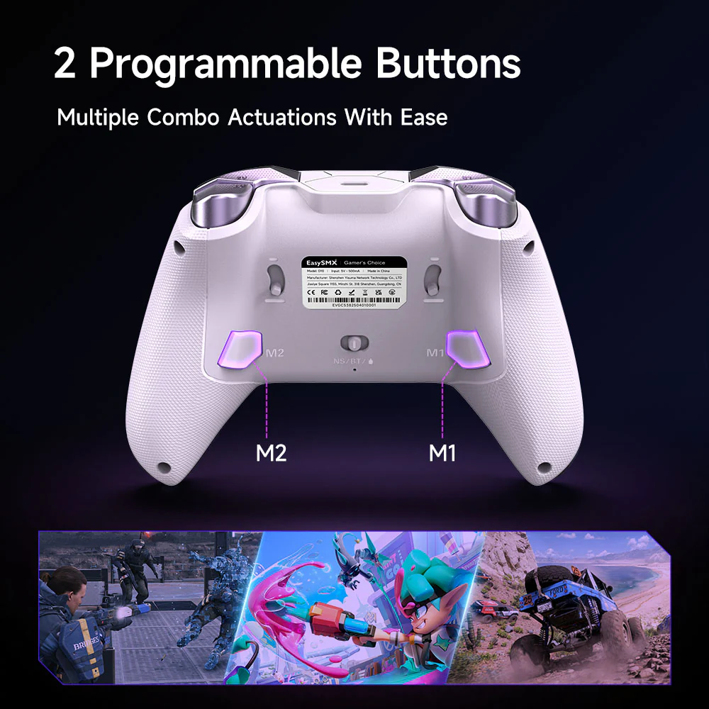 EasySMX® D10 Multiplatform Gaming Controller with TMR sticks, Trigger Lock and Charging Dock - Image 6