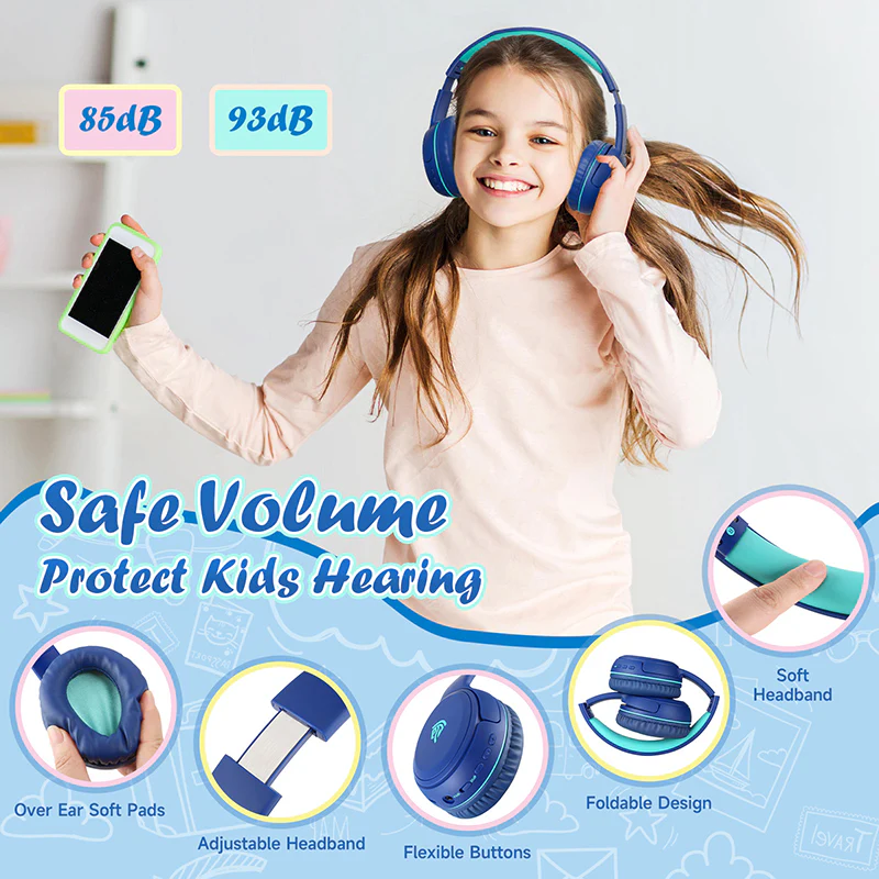 EasySMX® E6 Bluetooth Childrens Headphones with Hearing Protection - Image 3