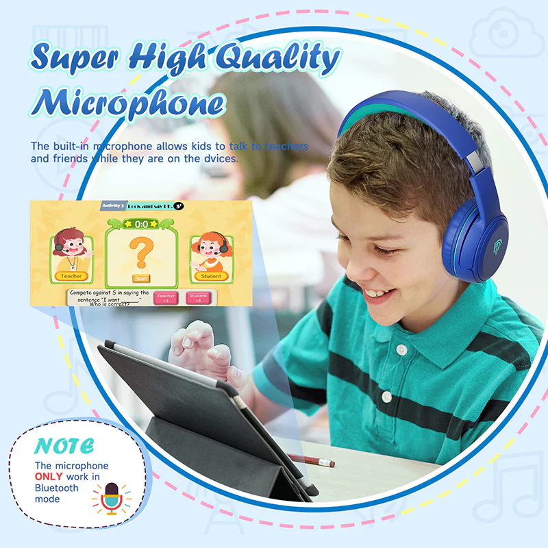 EasySMX® E6 Bluetooth Childrens Headphones with Hearing Protection - Image 5