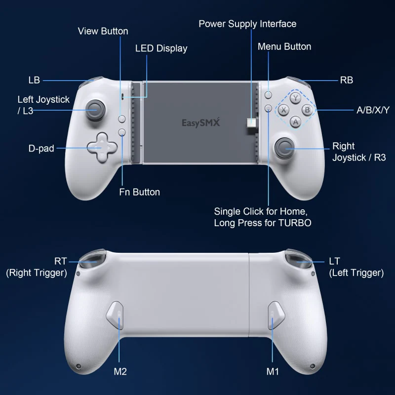 EasySMX® M15 Mobile Gaming Controller For Android and iPhone 15 With Hall Effect sticks and Mechanical buttons - Image 10