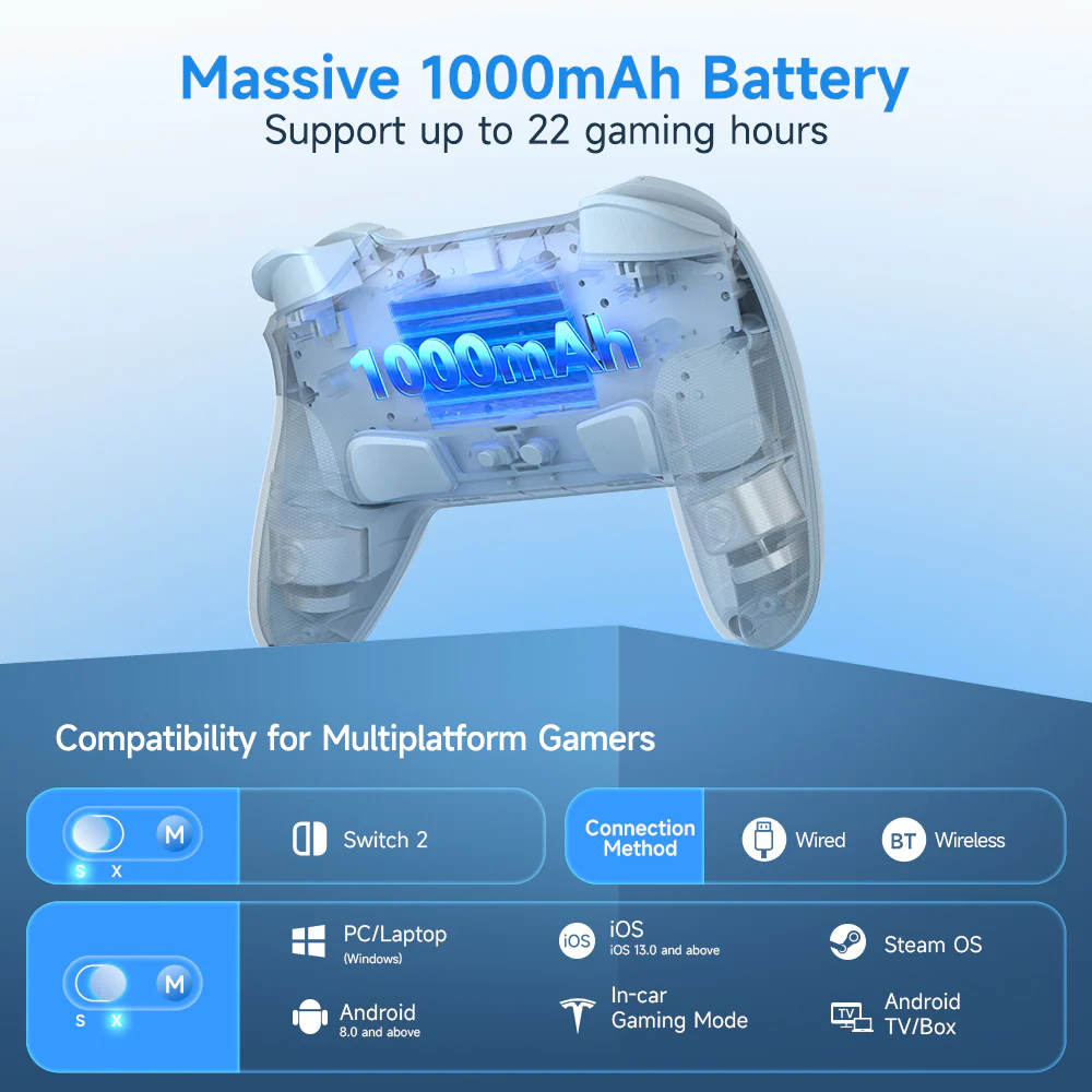 EasySMX® S10 Lite Gaming Controller for Switch 2: Wake up, Back Button and 9-Axis Motion Control - Image 12