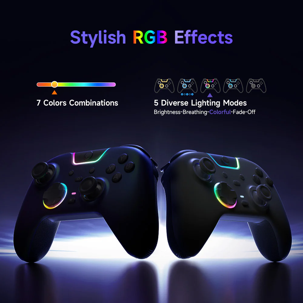 EasySMX® X05Pro Multiplatform Wireless Gaming Controller with Quiet Button - Limited Edition: Aurora Purple - Image 9