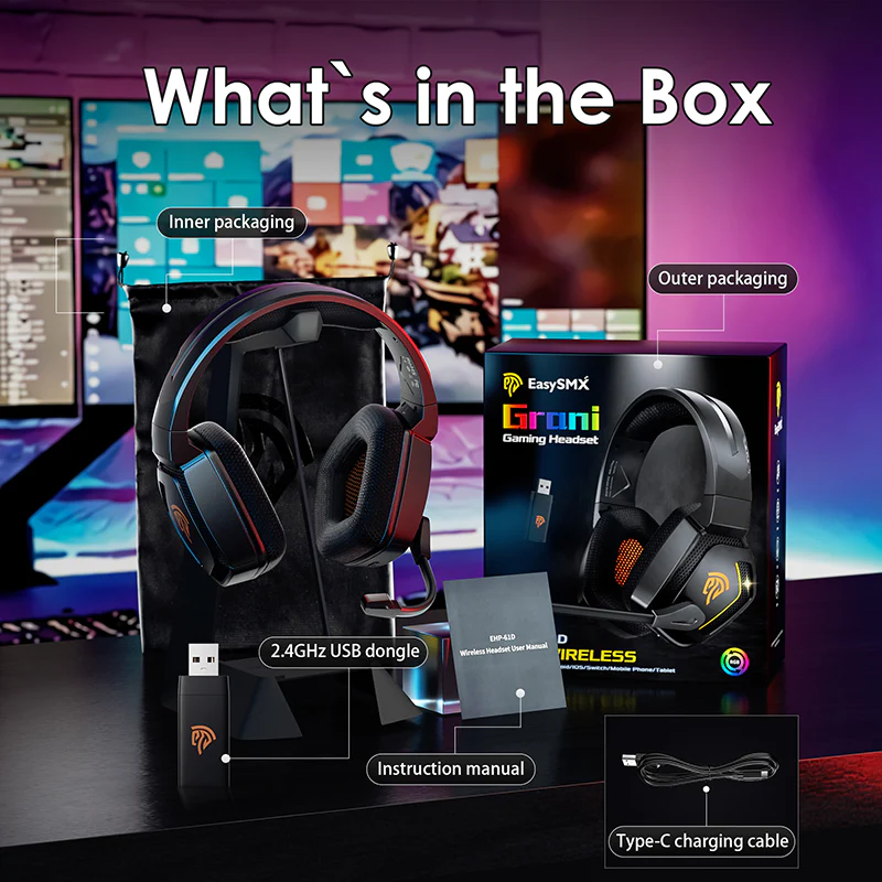 EasySMX® C07W 2.4GHz and Bluetooth Wireless Gaming Headset - Image 8